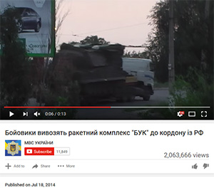 Luhansk Buk video on YouTube